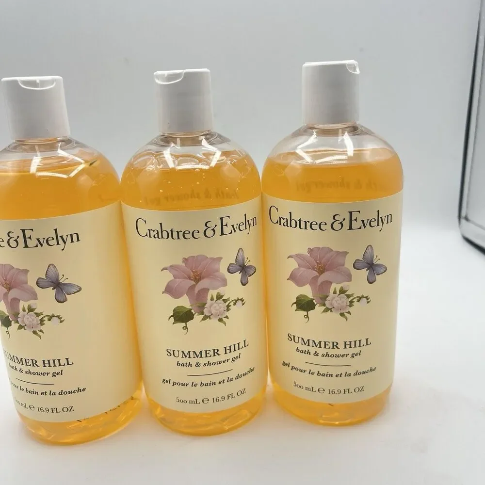 Crabtree & Evelyn Summer Hill Bath & Shower Gel 16.9 fl oz Lot of 3 ~New~